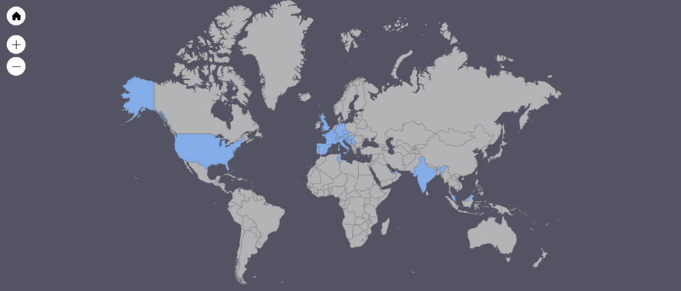 Map of visited countries